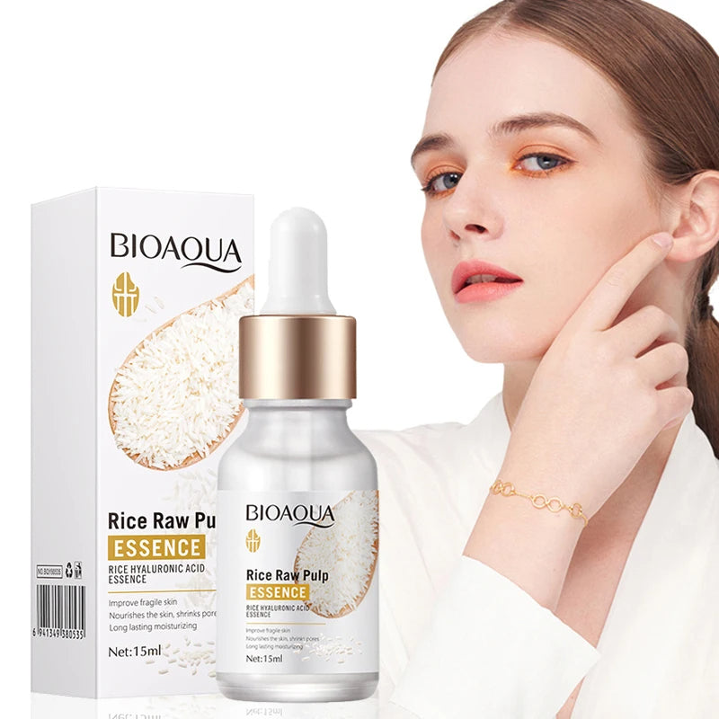 serum  de arroz ácido hialurónico esencia Facial nutritiva hidratante blanqueamiento suero antiarrugas cuidado de la piel Facial