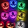 Máscara luminosa LED para Halloween, mascarilla de purga para disfraz de elección, fiesta de DJ iluminada para, brilla en la oscuridad, accesorios para fiesta de Halloween