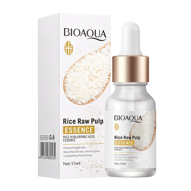 serum  de arroz ácido hialurónico esencia Facial nutritiva hidratante blanqueamiento suero antiarrugas cuidado de la piel Facial