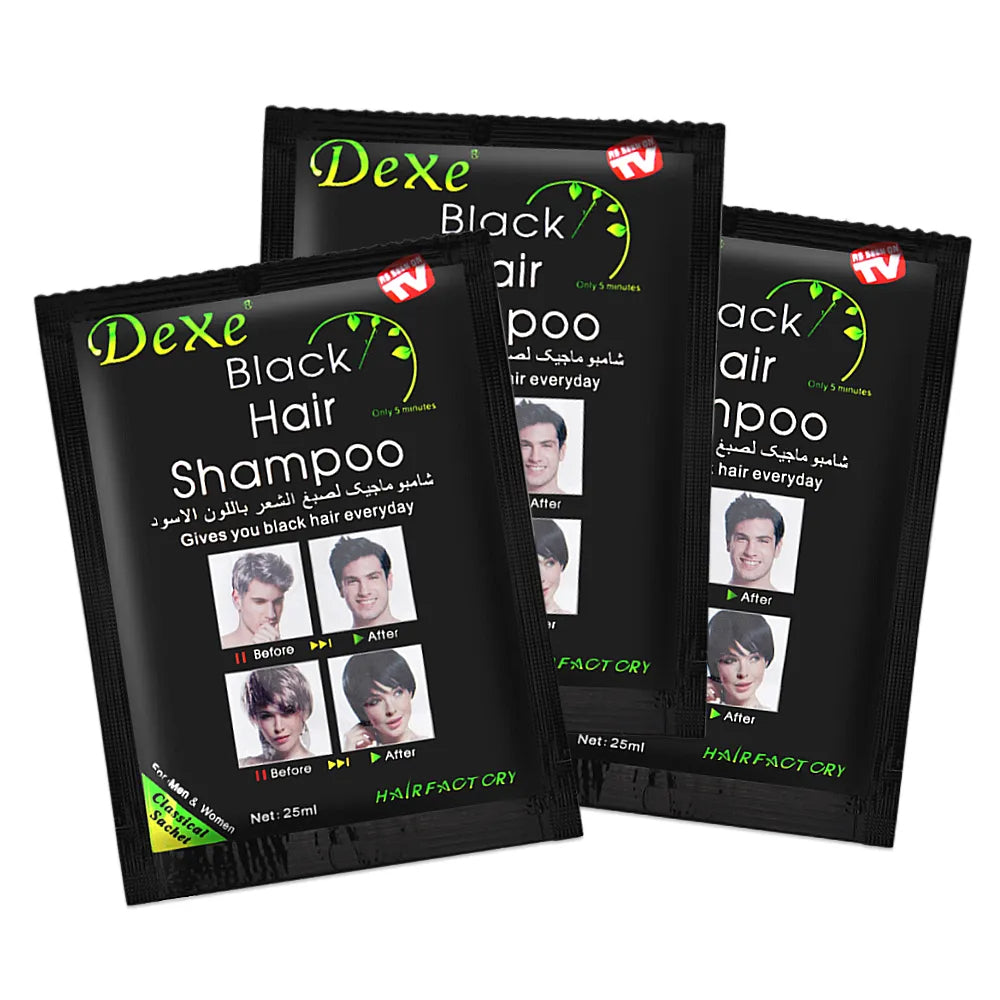 Shampoo Pinta Canas Libre de amoniaco  Para  hombres y mujeres Caja /10 Sobres y frasco  -