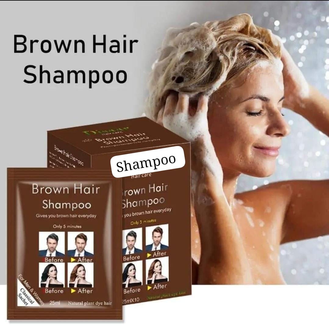Shampoo Pinta Canas Libre de amoniaco  Para  hombres y mujeres Caja /10 Sobres y frasco  -
