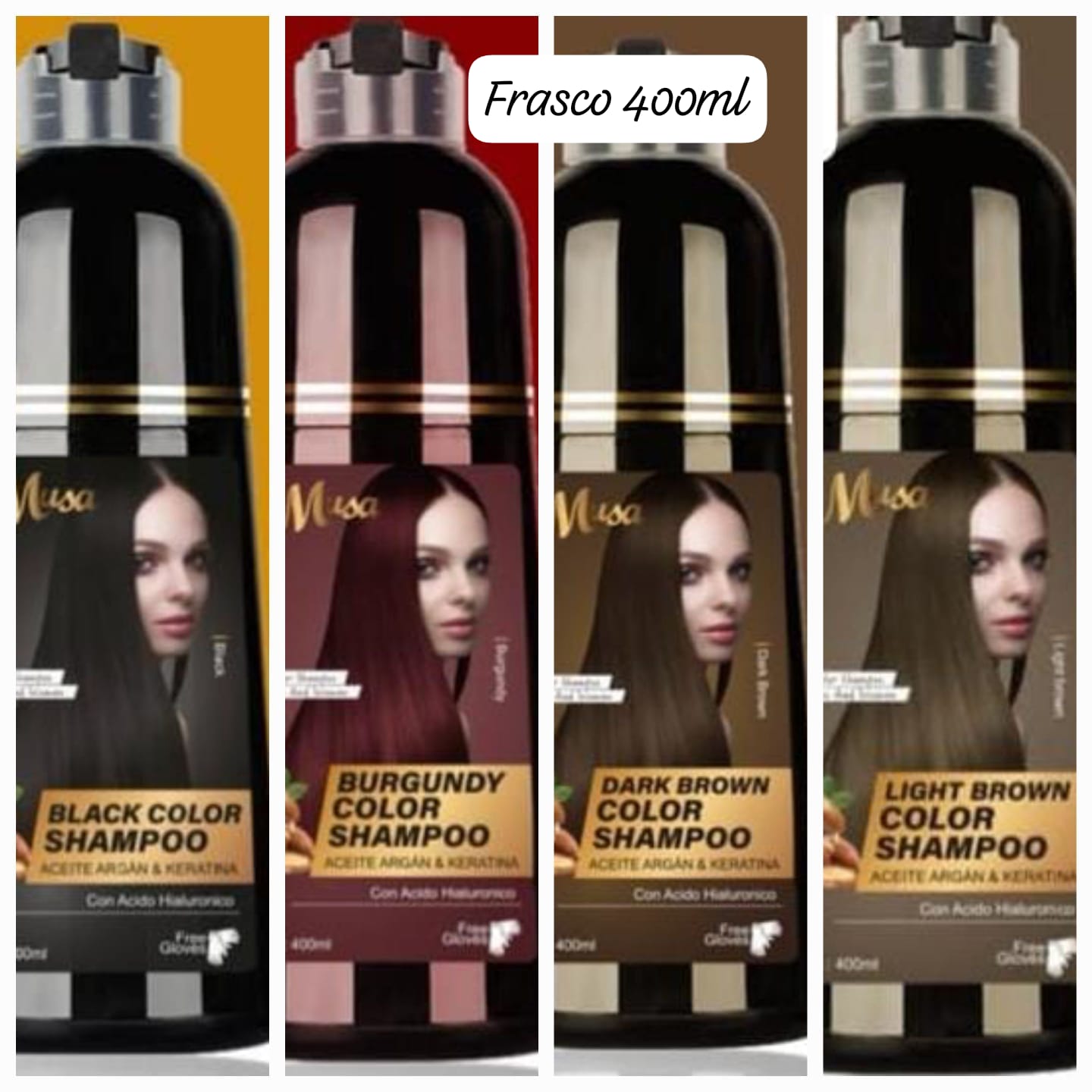 Shampoo Pinta Canas Libre de amoniaco  Para  hombres y mujeres Caja /10 Sobres y frasco  -