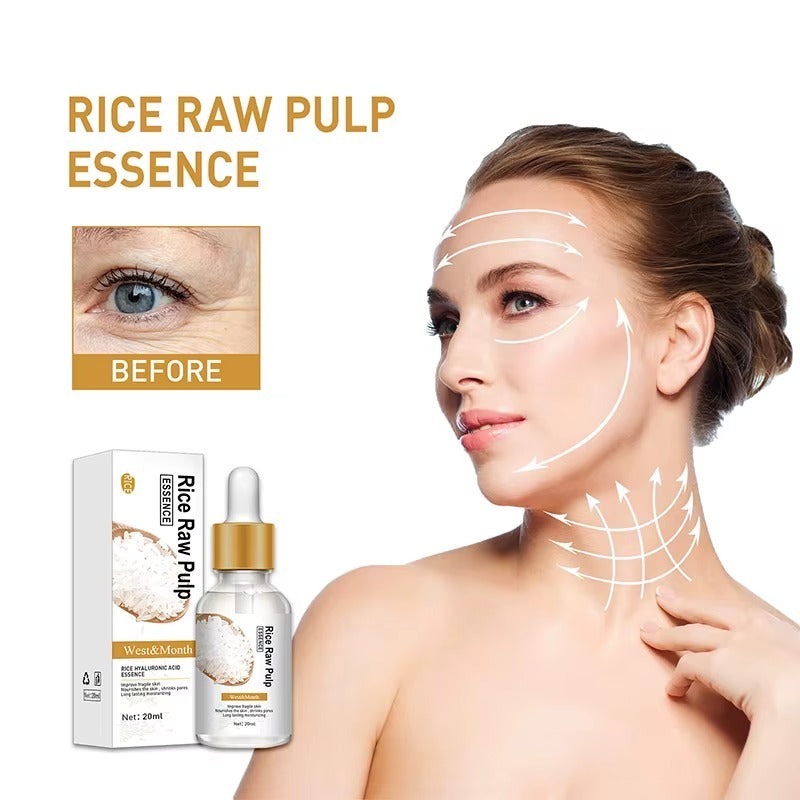 serum  de arroz ácido hialurónico esencia Facial nutritiva hidratante blanqueamiento suero antiarrugas cuidado de la piel Facial